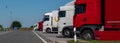 Panorama trucks at a rest area Royalty Free Stock Photo