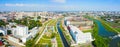 Panorama of Tula city and Upa River Embankment, Kazanskaya Embankment and a park in the historical part of Tula near the Kremlin Royalty Free Stock Photo