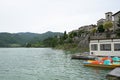 Panorama on the Turano lake, in Lazio, Italy