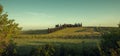 Panorama of Tuscan landscape in Val d\'Orcia, Tuscany Royalty Free Stock Photo