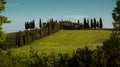 Panorama of Tuscan landscape in Val d\'Orcia, Tuscany Royalty Free Stock Photo