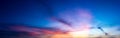 Panorama twilight nature sky and cirrus cloud Royalty Free Stock Photo