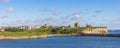 Panorama of the Tynemouth Priory and Castle in Newcastle upon Tyne Royalty Free Stock Photo
