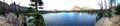 Panorama of the Uinta Lake Mountains from cliff at Notch Lake, Utah, USA Royalty Free Stock Photo