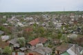 Panorama of the Ukrainian village in the spring Royalty Free Stock Photo