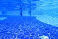 Panorama of the underwater part of the pool Royalty Free Stock Photo