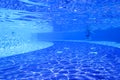 Panorama of the underwater part of the pool Royalty Free Stock Photo