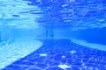 Panorama of the underwater part of the pool Royalty Free Stock Photo