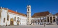 Panorama of the university square and bell tower in Coimbra Royalty Free Stock Photo