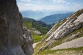 Panorama of the Upper Engadine from Muottas Muragl, Switzerland Royalty Free Stock Photo