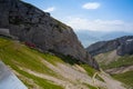 Panorama of the Upper Engadine from Muottas Muragl, Switzerland Royalty Free Stock Photo