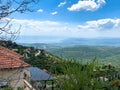 Panorama of the Upper Galilee from guesthouseboarding house or zimmer at the tops of the hills surrounding Lake Kinneret