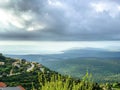 Panorama of the Upper Galilee from guesthouseboarding house or zimmer at the tops of the hills surrounding Lake Kinneret or the