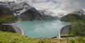 Panorama of upper Kaprun dam 1, Stauseen, Austria Royalty Free Stock Photo