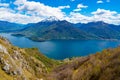 Panorama of upper Lake Como, looking north, from Musso. Royalty Free Stock Photo