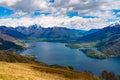 Panorama of upper Lake Como, looking north, from Musso. Royalty Free Stock Photo