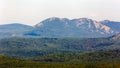 Panorama of the Ural mountains of the Taganai ridge of the Chelyabinsk region view from the Aleksandrovskaya Sopka