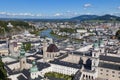 Panorama of urban scenery in the City of Salzburg, Land Salzburg, Austria.