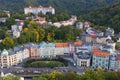 Panorama of urban scenery of spa city of Karlovy Vary, Czech Republic. Royalty Free Stock Photo