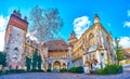 Panorama of Vajdahunyad Castle one of the most notable landmarks of Budapest, Hungary Royalty Free Stock Photo