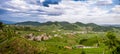 Panorama of the Valdobbiadene wine region Royalty Free Stock Photo