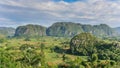 Panorama of Valle Vinales in the west of Cuba Royalty Free Stock Photo