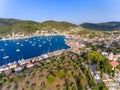 Panorama of Vathy Ithaca Island in Greece Royalty Free Stock Photo