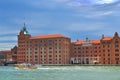 Panorama of the Venetian canal. Luxury hotel Hilton Stucky.