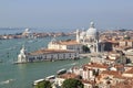 A panorama of Venice on the Grand Canal and magnificent historical buildings. Royalty Free Stock Photo