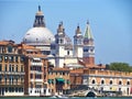 Beautiful panorama of Venice with the cathedral Santa Maria della Salute and St Marks Royalty Free Stock Photo