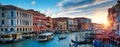 Panorama of Venice at sunset, Italy