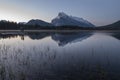 Panorama of Vermilion Lakes in the Early Morning Royalty Free Stock Photo