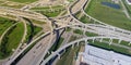 Panoramic vertical view Katy freeway Interstate 10 stack interchange Royalty Free Stock Photo