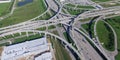 Panoramic vertical view Katy freeway Interstate 10 stack interchange Royalty Free Stock Photo