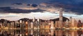 Panorama of Victoria Harbor of Hong Kong city Royalty Free Stock Photo
