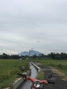 Panorama viem merapi mountain