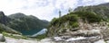 Panorama viem on Morskie Oko from the to the Czarny Staw, Tatra, Poland