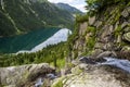 Panorama viem on Morskie Oko from the to the Czarny Staw, Tatra, Poland