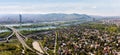 Panorama of Vienna with Danube River & Island (Don