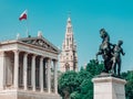 Vienna Parliament Votive Church Panorama Landscape in Europe Austria Austrian View Royalty Free Stock Photo