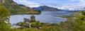 A panorama view above Loch Duich and Loch Alsh, Scotland