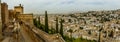 A panorama view across the Albaicin district in Granada, Spain