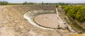 Panorama view across of the amphitheatre at the ancient Roman city of Salamis near Famagusta, Northern Cyprus