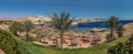 A panorama view across a beach at Sharm El Sheik, Egypt Royalty Free Stock Photo