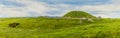 A panorama view across the Cairnpapple Hill burial site in Scotland Royalty Free Stock Photo