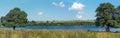 A panorama view across the Eyebrook Reservoir, Leicestershire