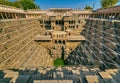 A panorama view across the giant Ancient Chand Baori Stepwell of Abhaneri