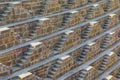 A panorama view across the giant Ancient Chand Baori Stepwell of Abhaneri