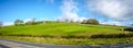 Panorama View across open farmland near Ings in the Lake Distict UK