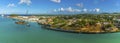 A panorama view across the port in St Johns, Antigua Royalty Free Stock Photo